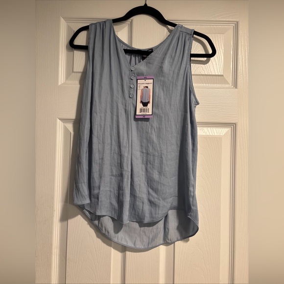 Hilary Radley Tops - Hilary Radley Ladies' Sleeveless Blouse, Vintage Blue, XS